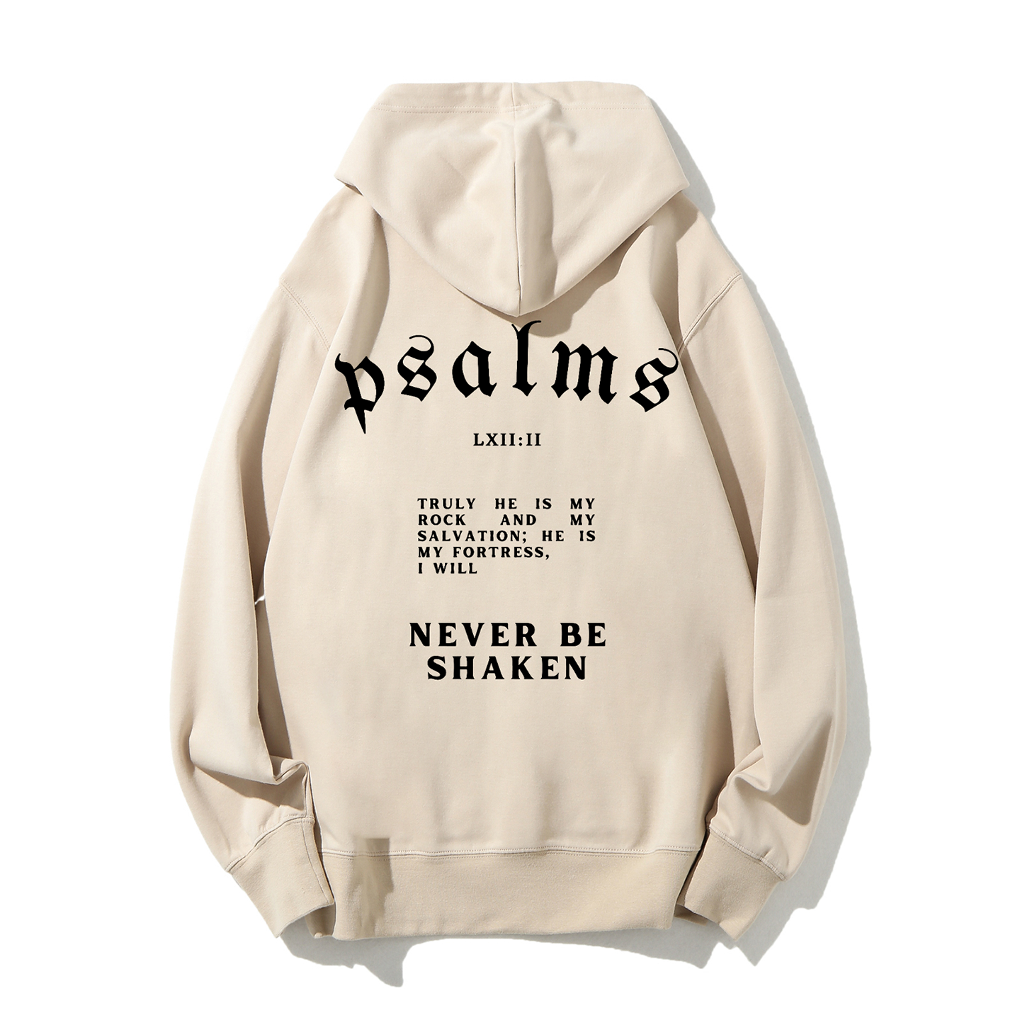 I Will Never Be Shaken Unisex Fleece-Lined Christian Hoodie