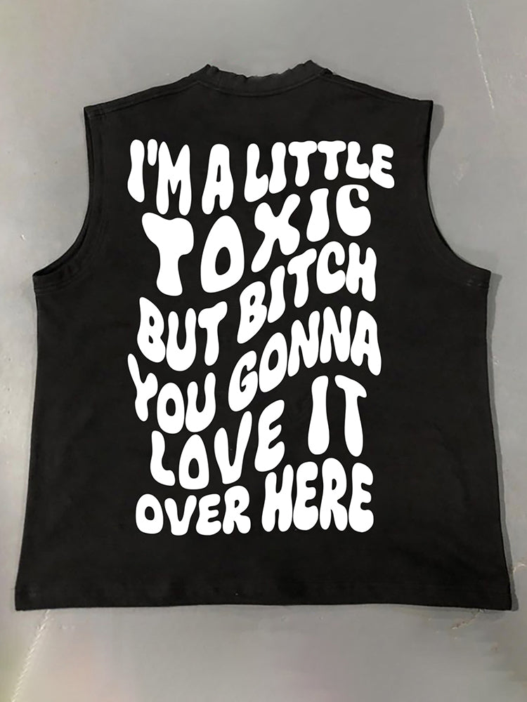 I'm A Little Toxic Print Cotton Casual Tank Top