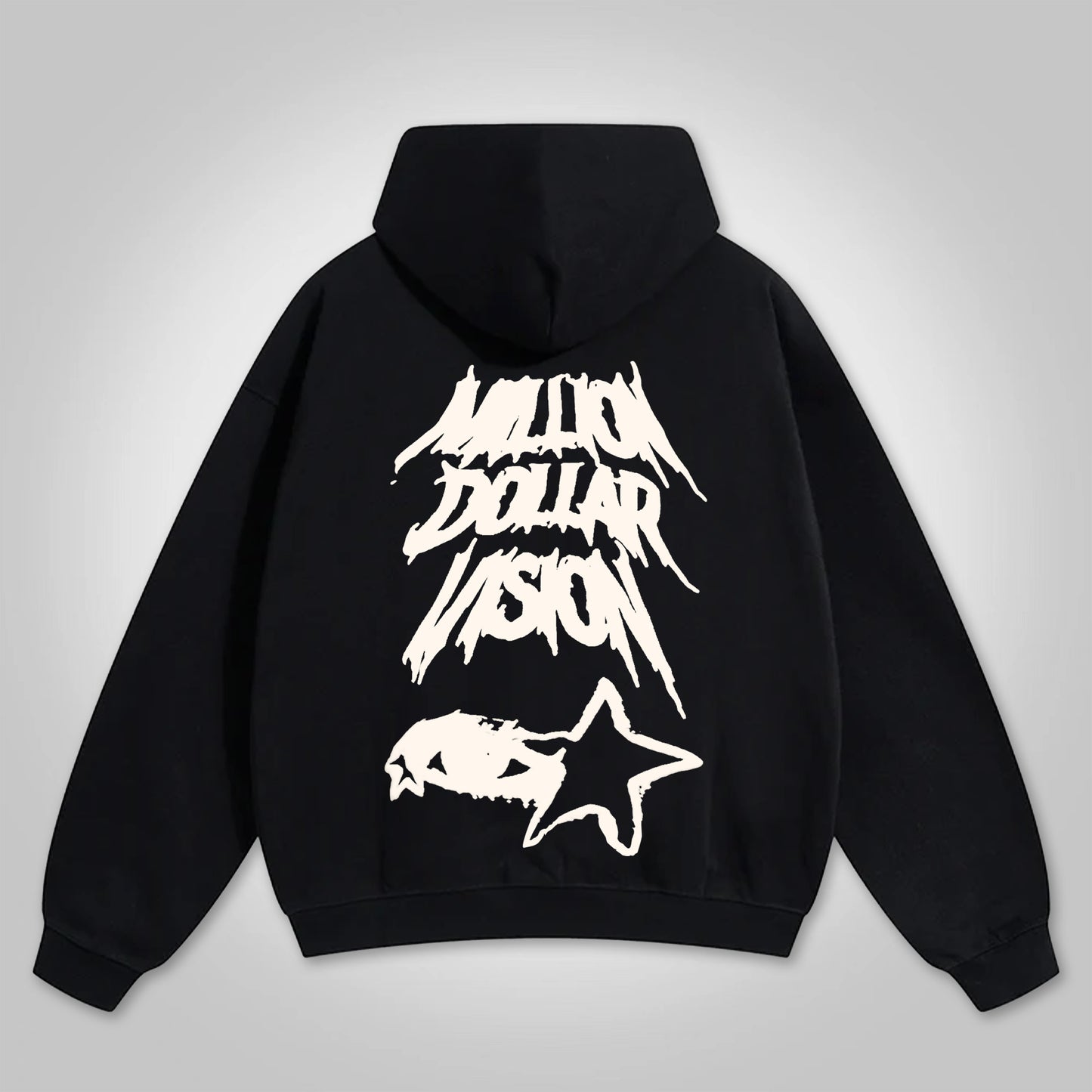 Vintage Millioim Dollar Vision Graphic Hip Hop Oversized Zip Up Hoodie