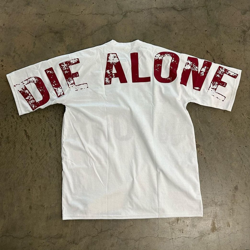 Vintage Nothing Wrong Die Alone Graphic Print Cotton T-Shirt