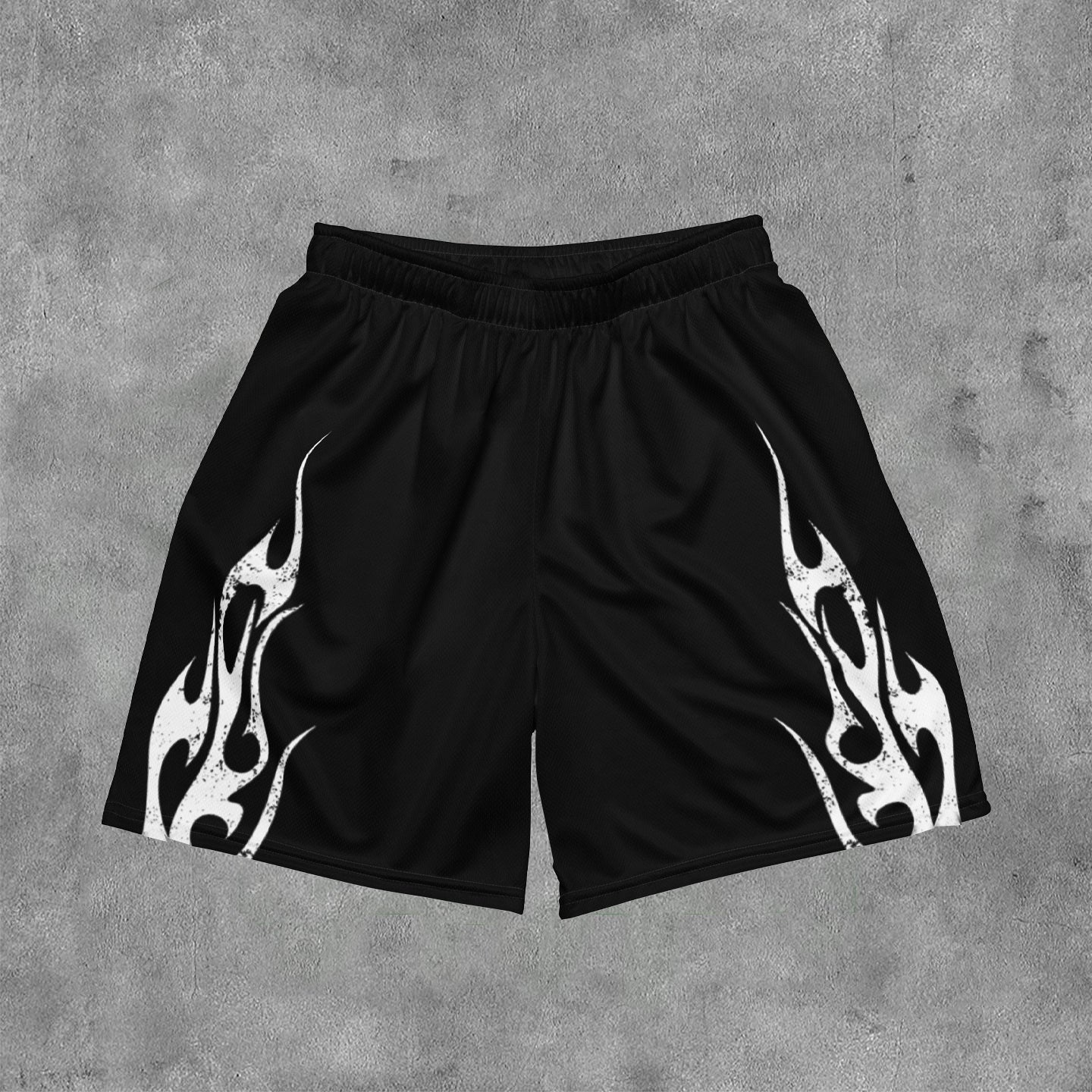 Vercoo Vintage Y2k Flame Graphics Mesh Shorts