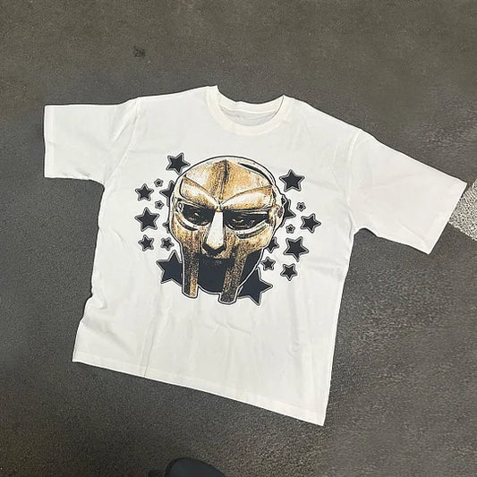 Doomsday Mask Graphics Printed Cotton T-Shirt