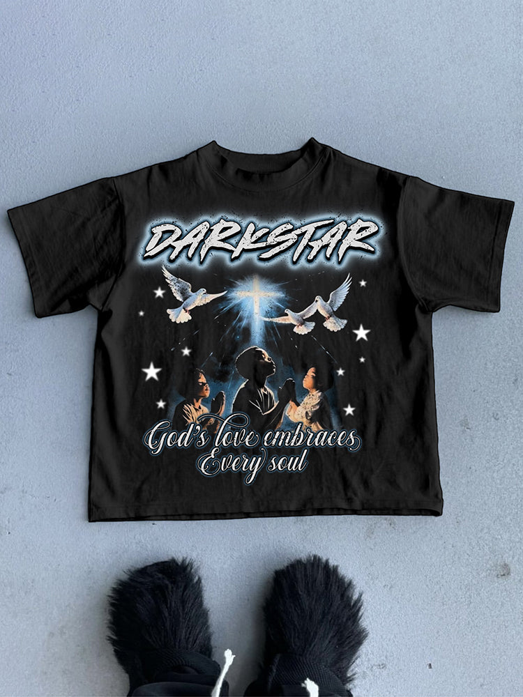 Darkstar - Pray To God - Vintage Print Graphic Cotton T-Shirt