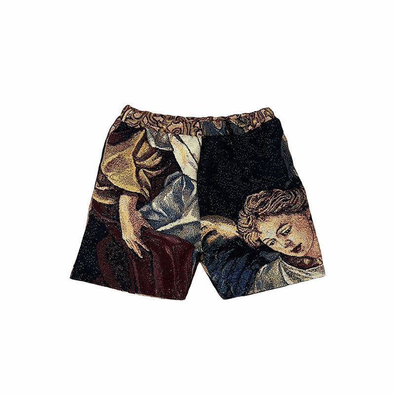 Guardian Angel Print Casual Street Shorts