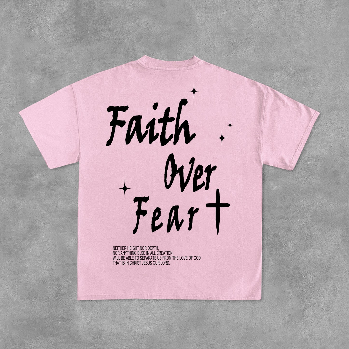 Faith Over Fear Bible Graphic Print Cotton T-Shirt