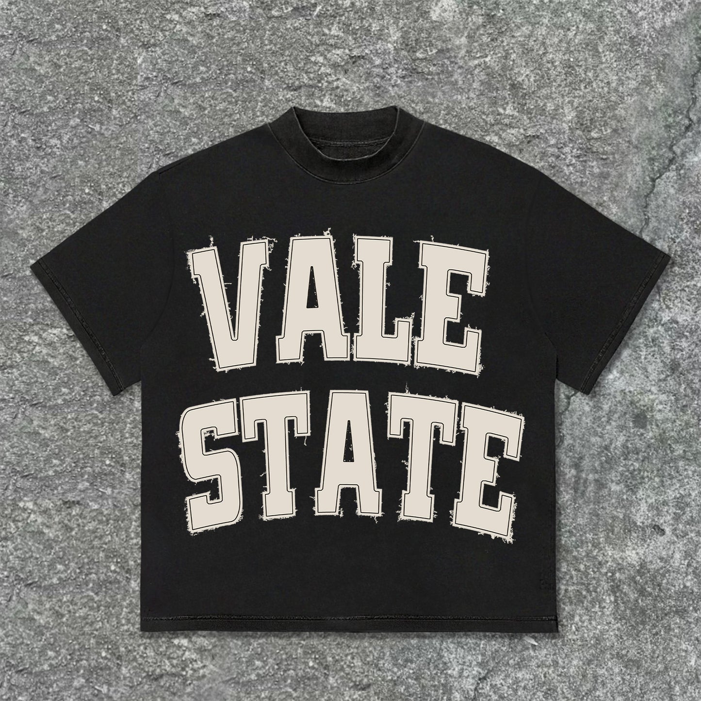 Vintage Vale State Graphic Print Cotton T-Shirt