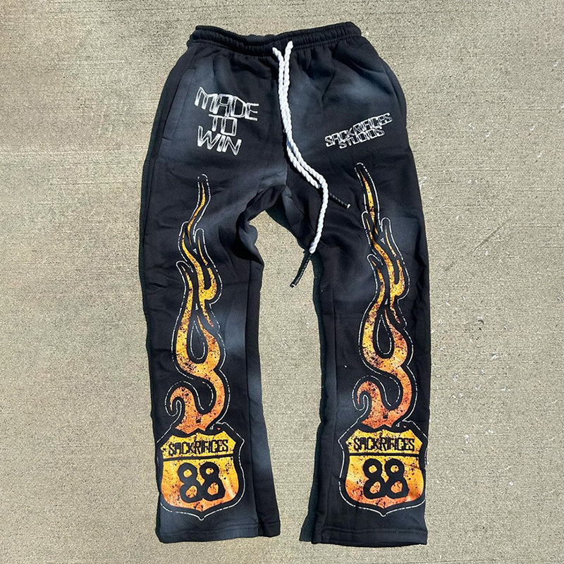 Vintage Runner Flame Street Flare Sweatpants