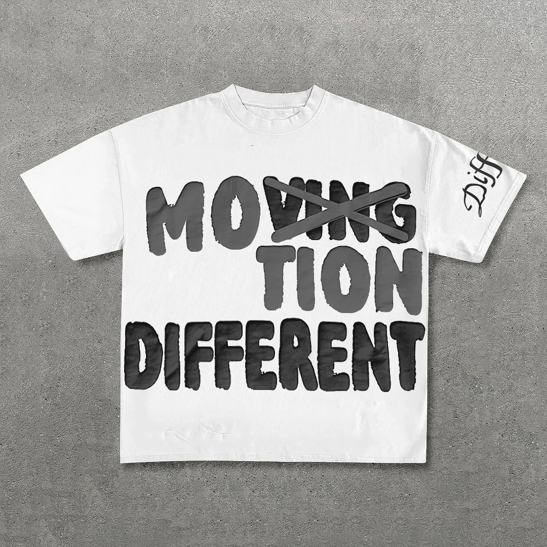 Vintage Motion Different Graphic 100% Cotton Short Sleeve T-Shirt