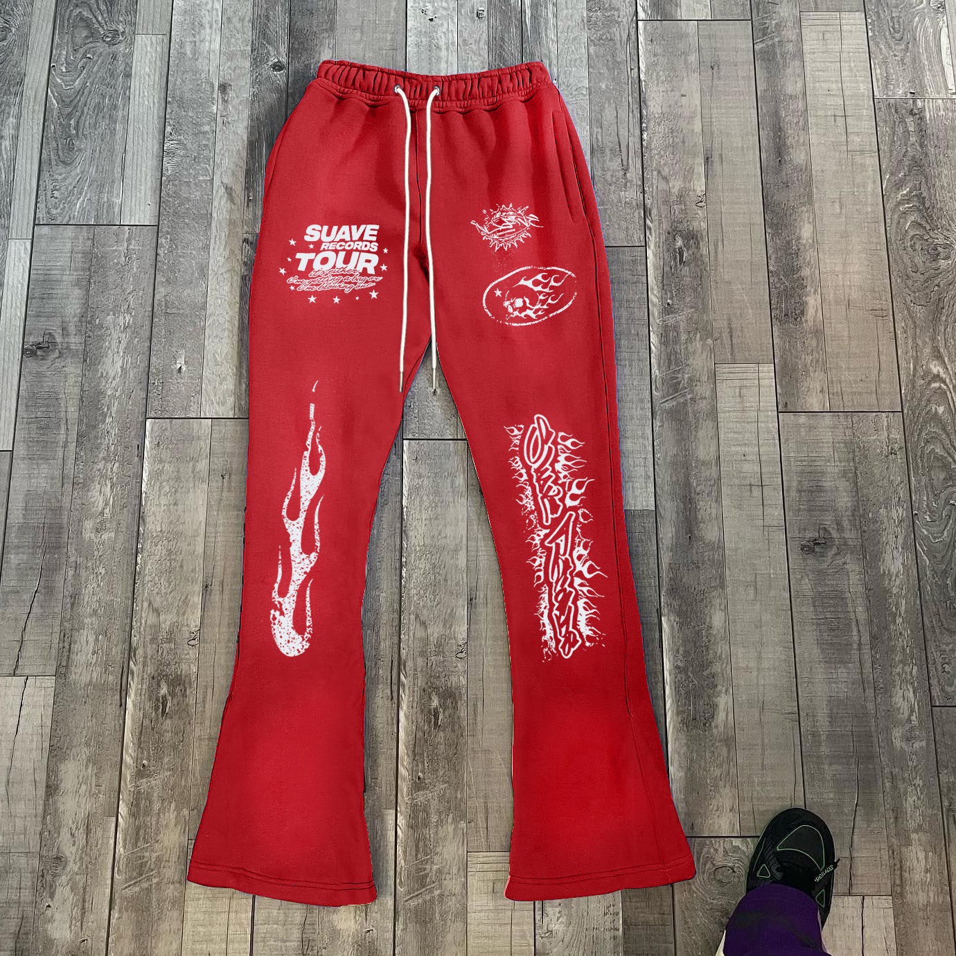 Vercoo Vintage Loose Fit Graphic Flared Sweatpants