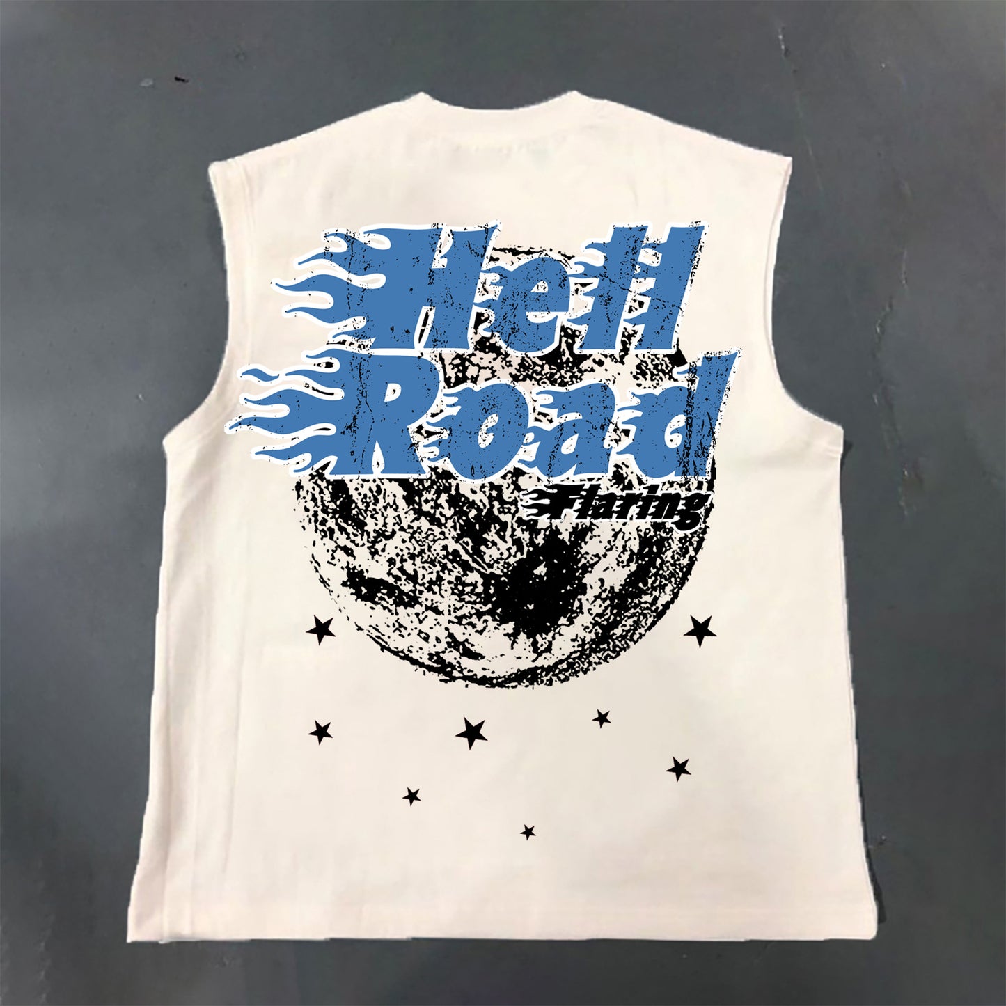 Casual Hell Road Flame Skeleton Print Cotton Tank Top