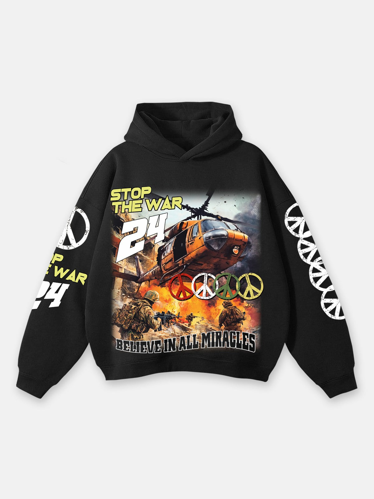 Vercoo Warzone Stop The War Graphic Hoodie