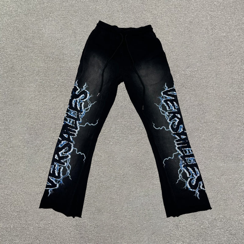 Vercoo Vintage Versailles Lighting Flared Sweatpants