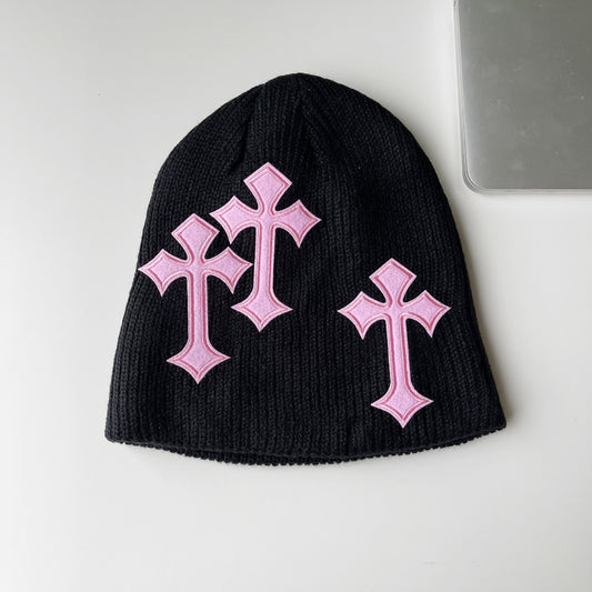 Y2k Casual Gothic Cross Graphic Knitted Hat