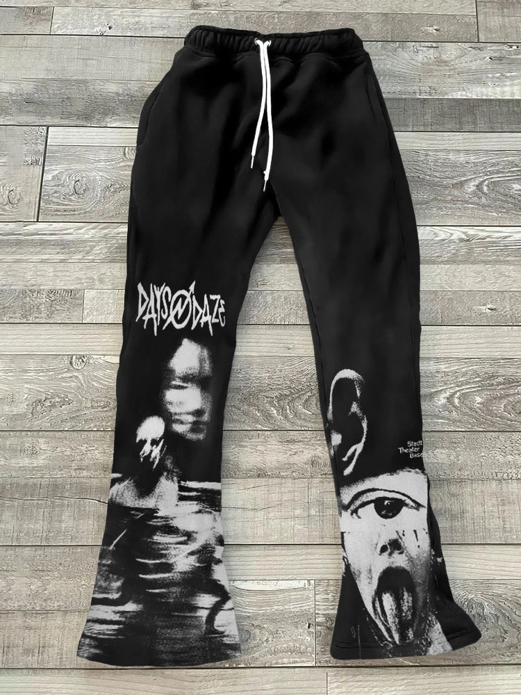 Artistic Portrait Print Street Casual Sweatpants