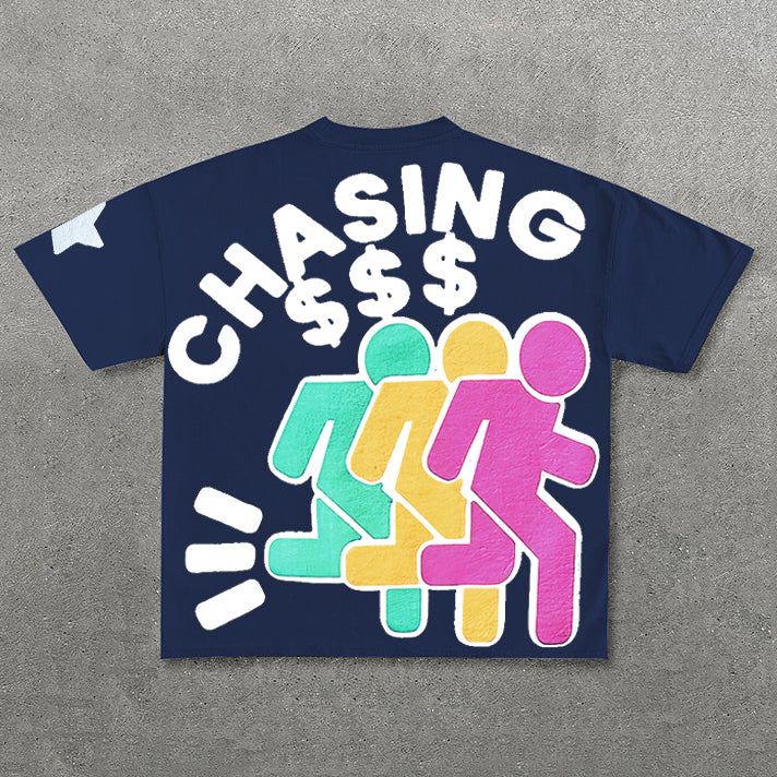 Chasing Money Graphic Print Cotton T-Shirt