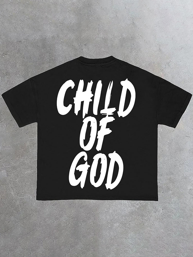 Men's Child Of God Print Cotton Short Sleeve T-Shirt