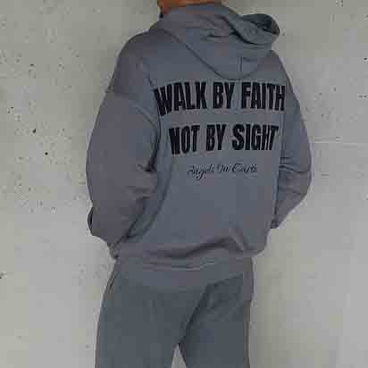 Faith Graphics Print Pocket Hoodie