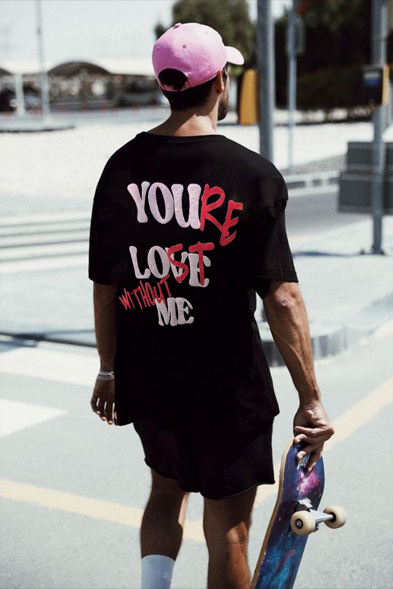 Your Lost Without Me Graphic Print T-Shirt And Shorts Sets