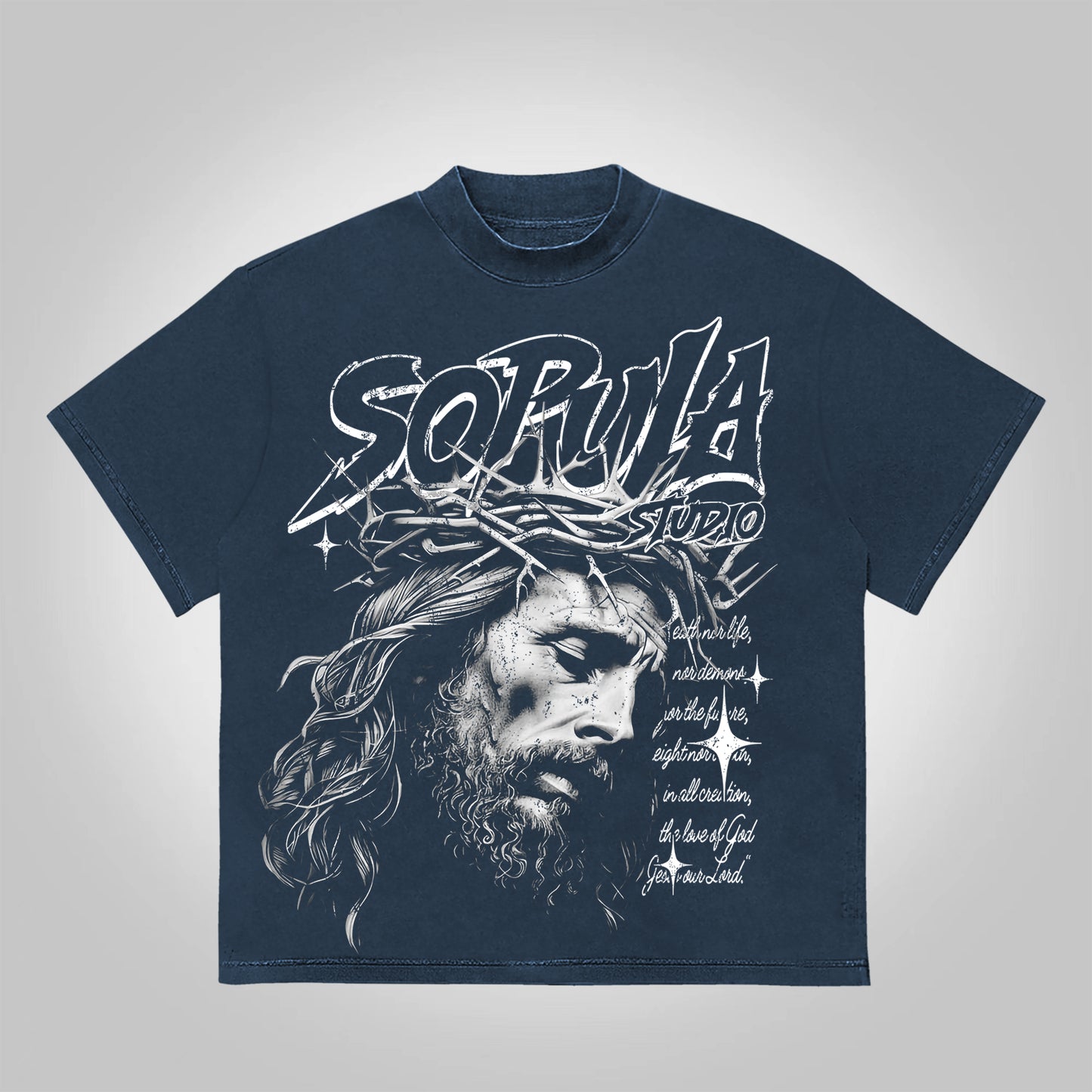 Vercoo Vintage Jesus Graphic Print Cotton T-Shirt