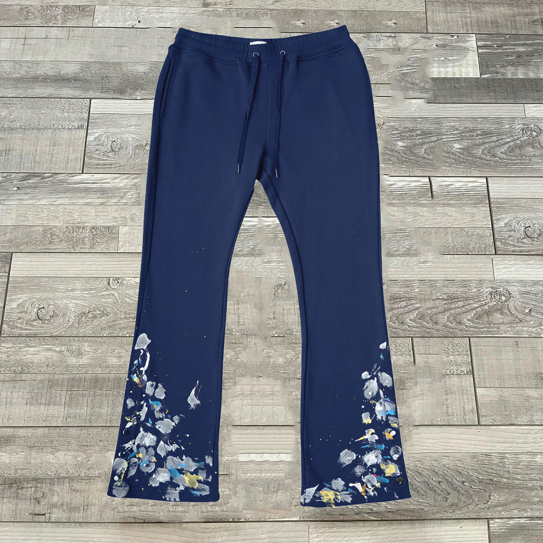 Personalized Casual Street Ink Flared Sweats Trousers