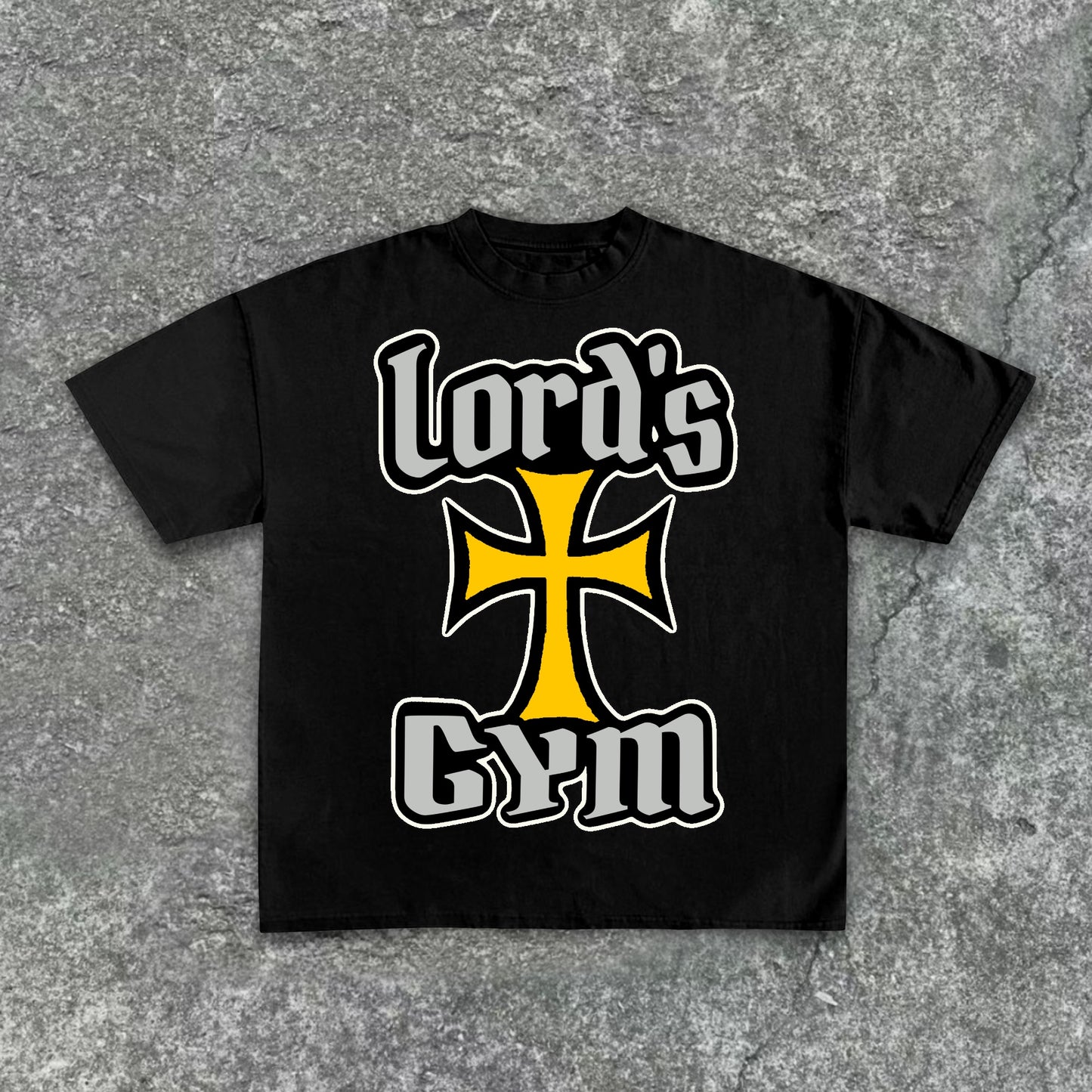 Jesus God Gospel Sports Letters - Lord's Gym - Printed Pattern Cotton T-Shirt