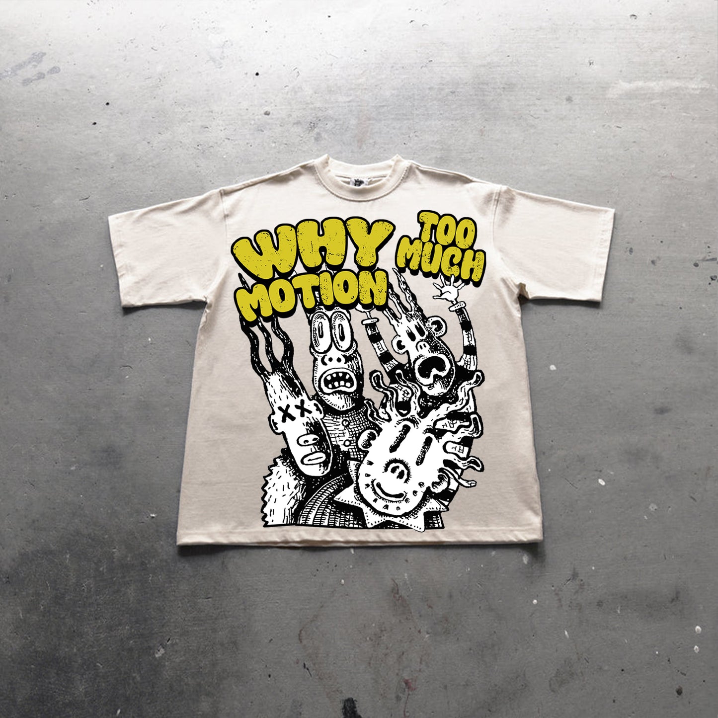 Vintage Why Too Much Motion Graphic Print Cotton Casual T-Shirt