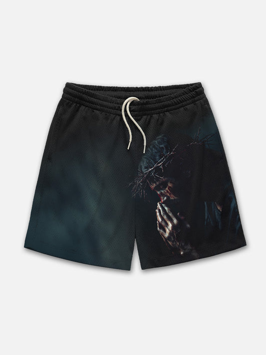 Jesus Prayer Graphic Mesh Shorts