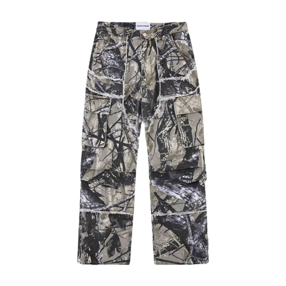 Men's High Street Retro Camouflage Multi-Pocket Jeans