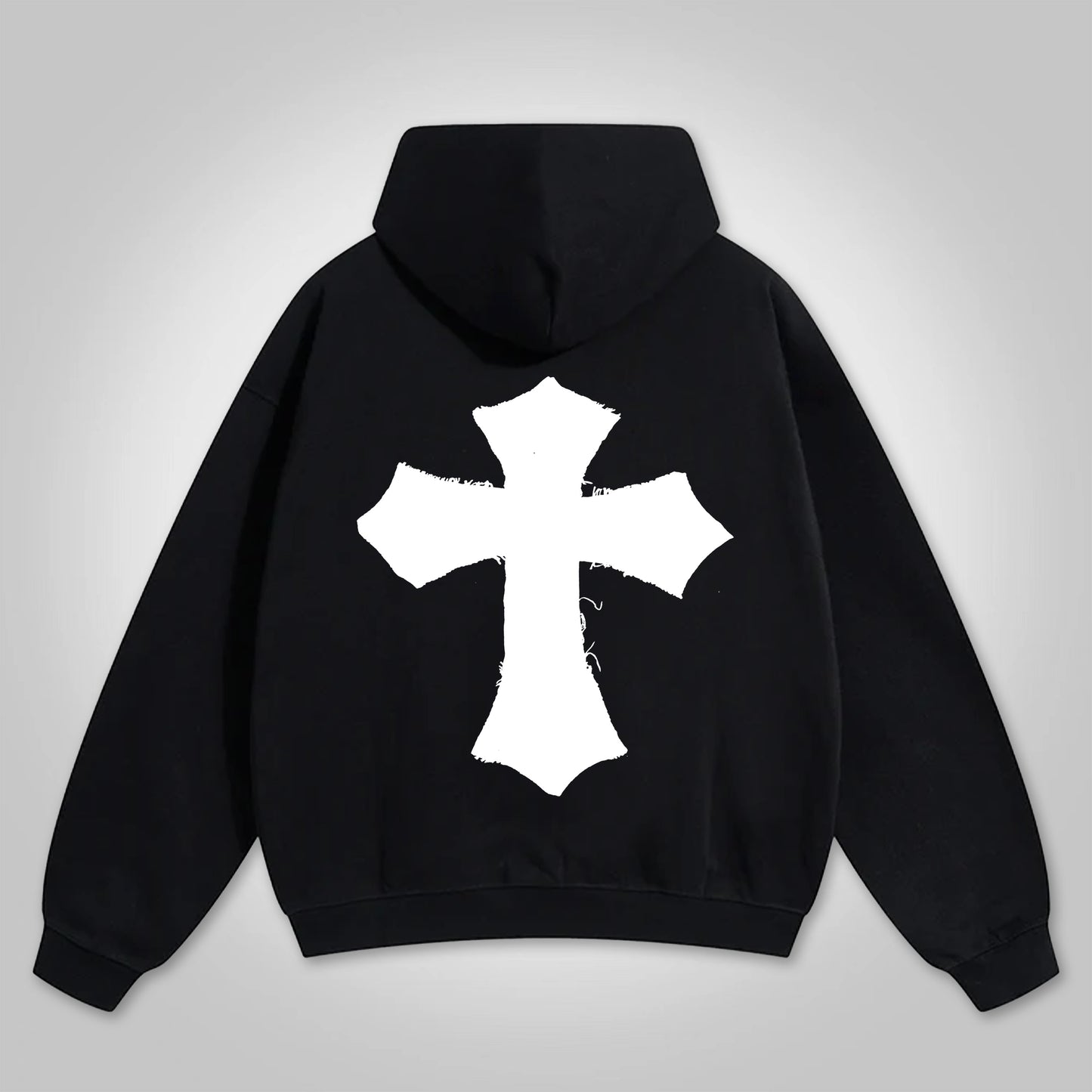 Vintage Saint Art Graphic Zip-Up Cotton Hoodie