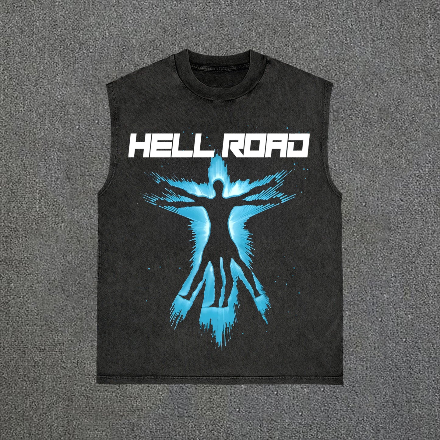 Hell Road Retro Portrait Graphic Print Vintage Wash Sleeveless Tank Top