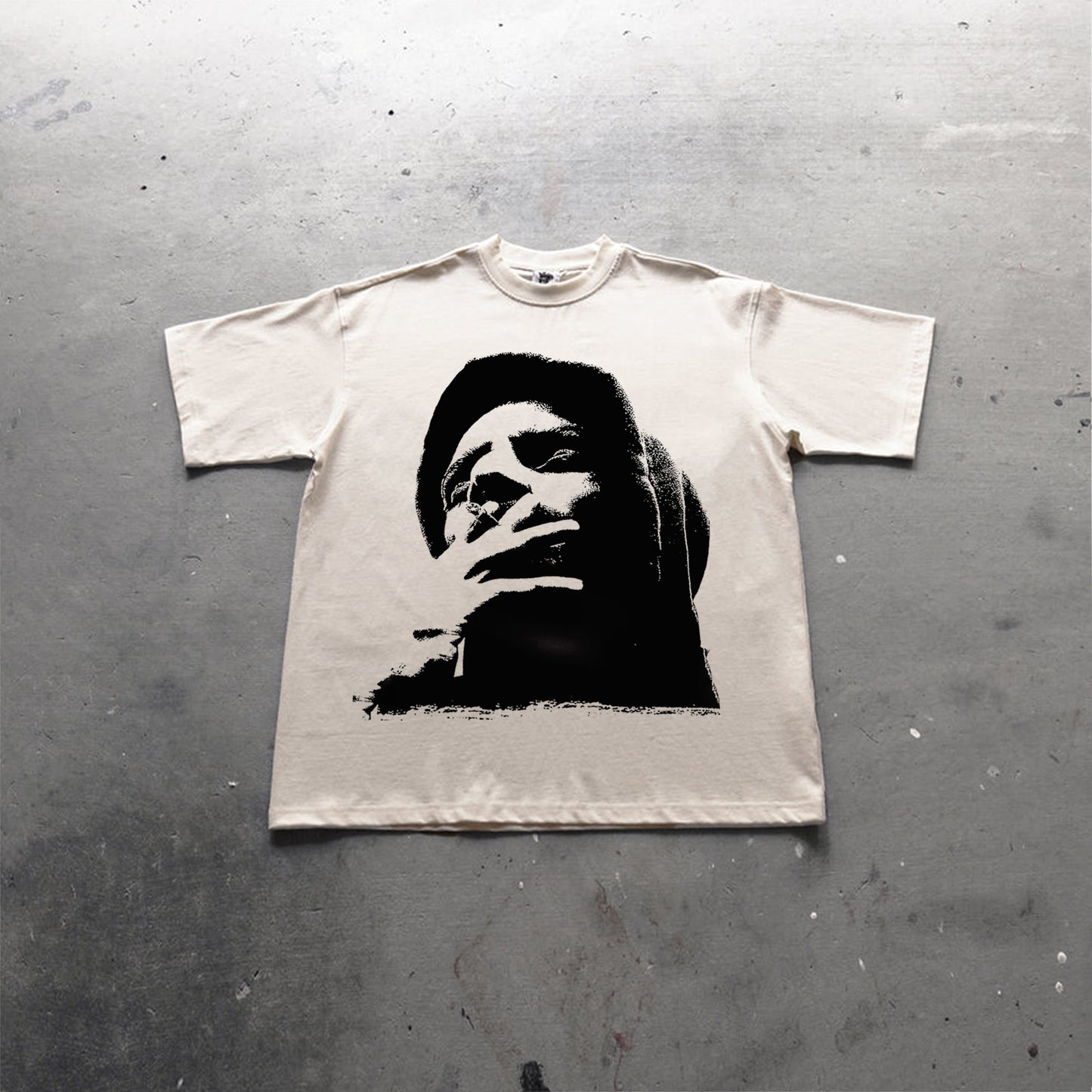 Vercoo Vintage Portrait Graphic Print Cotton T-Shirt