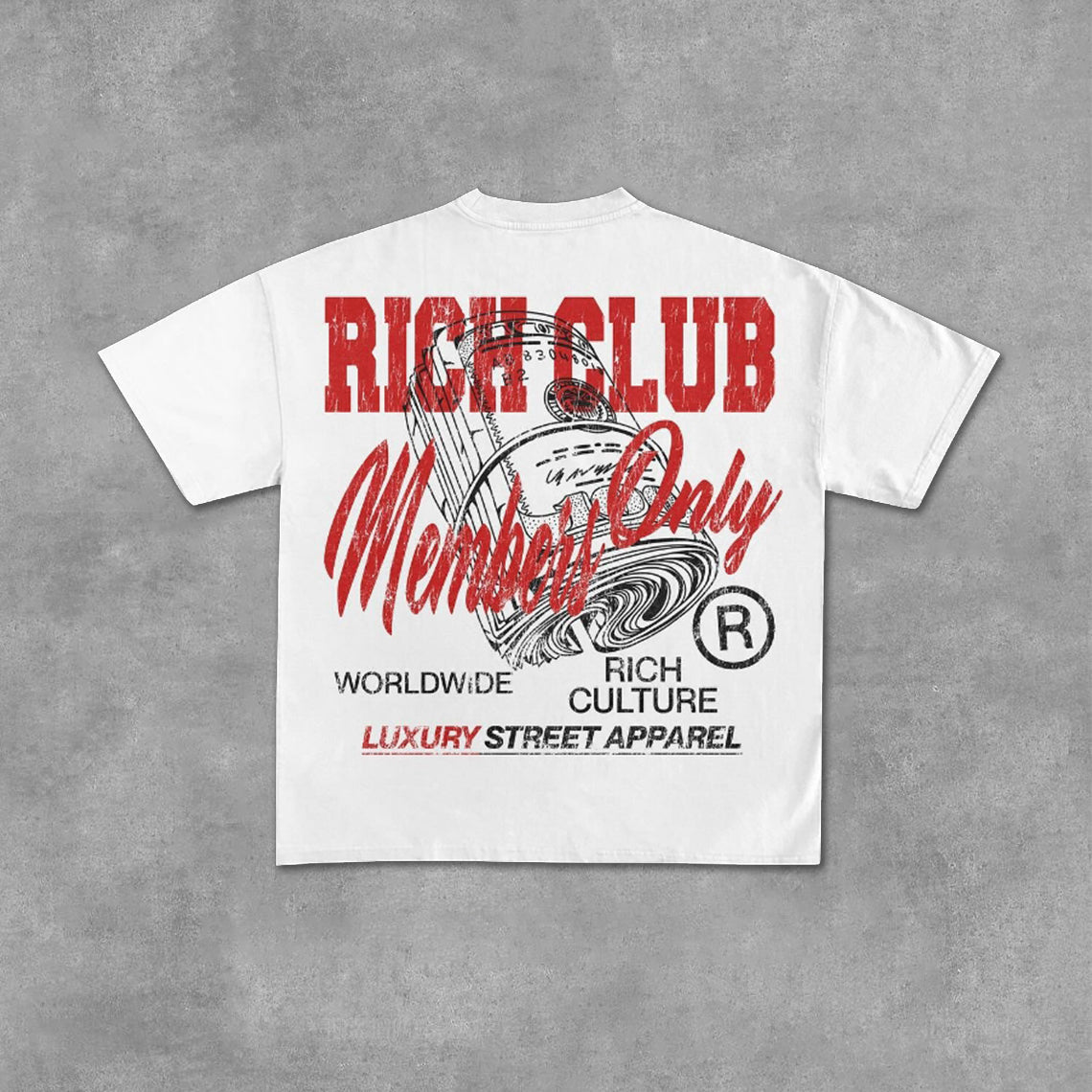 Vintage Rich Club Members Only Art Graphic Cotton T-Shirt