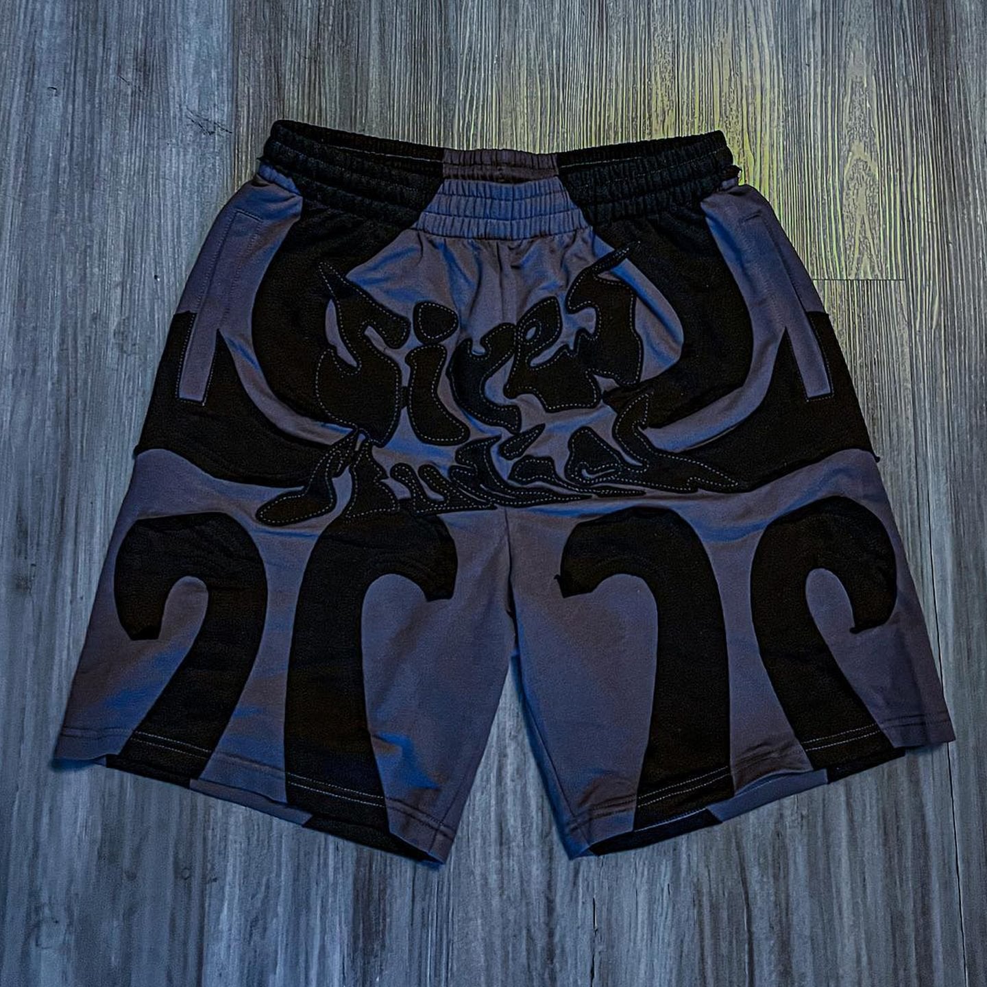 Vintage Street Patchwork Graphics Drawstring Shorts