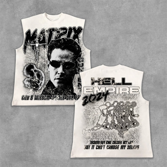 2024 The Matrix & Keanu - Old Vintage Graphic Cotton Sleeveless Vest