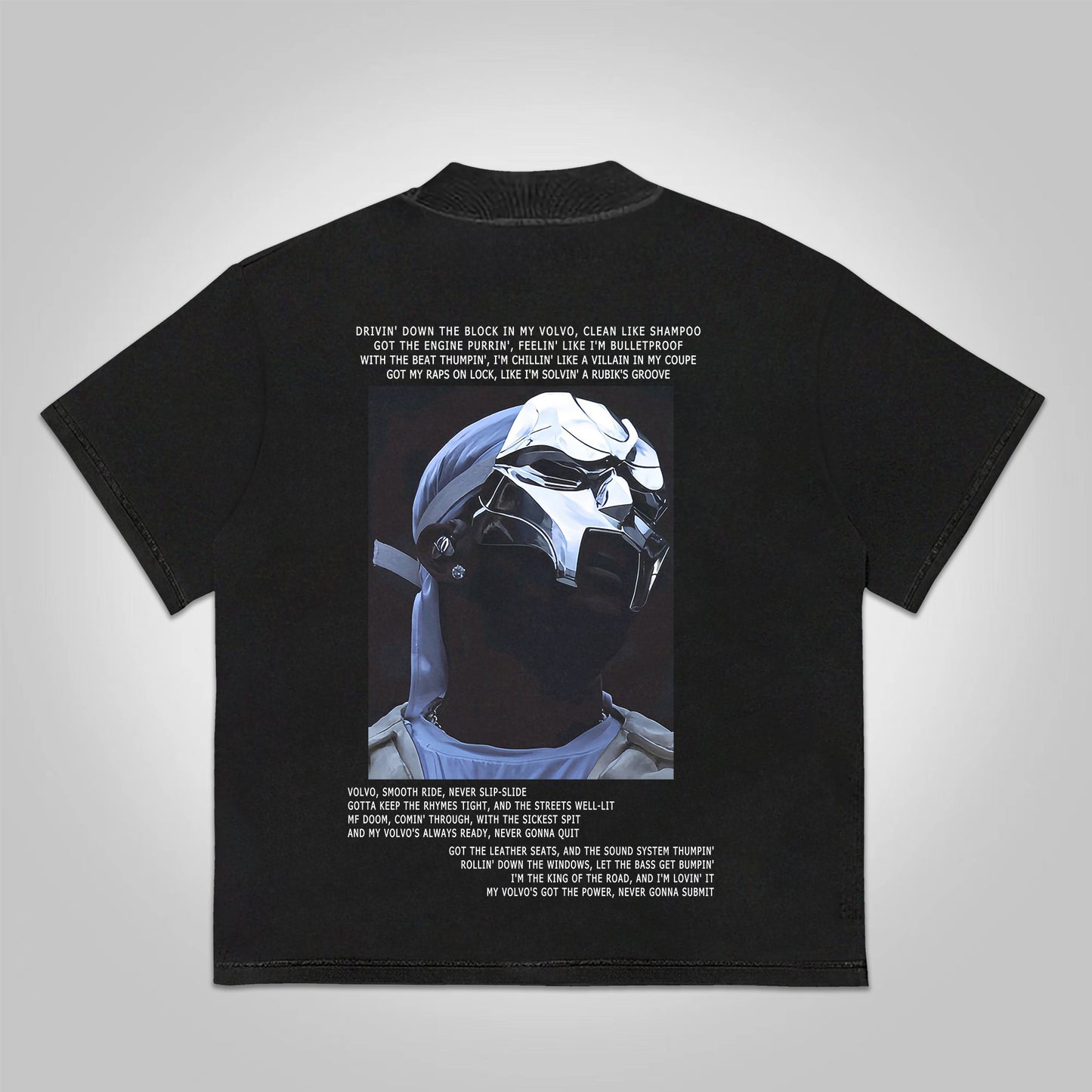 Vercoo Vintage The Illest Villain Mf Doom Graphic Print Cotton T-Shirt