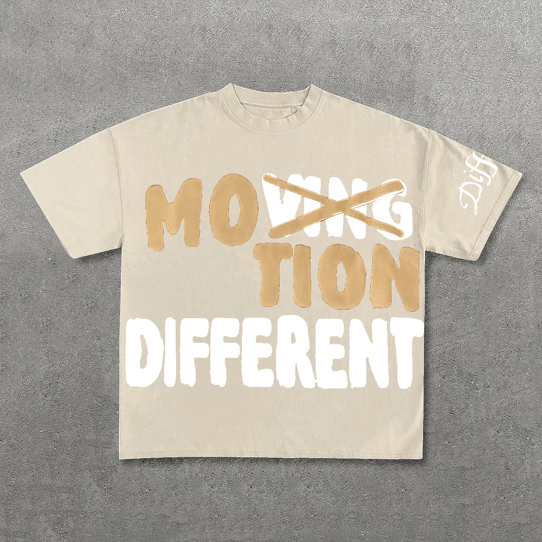 Vintage Motion Different Graphic 100% Cotton Short Sleeve T-Shirt