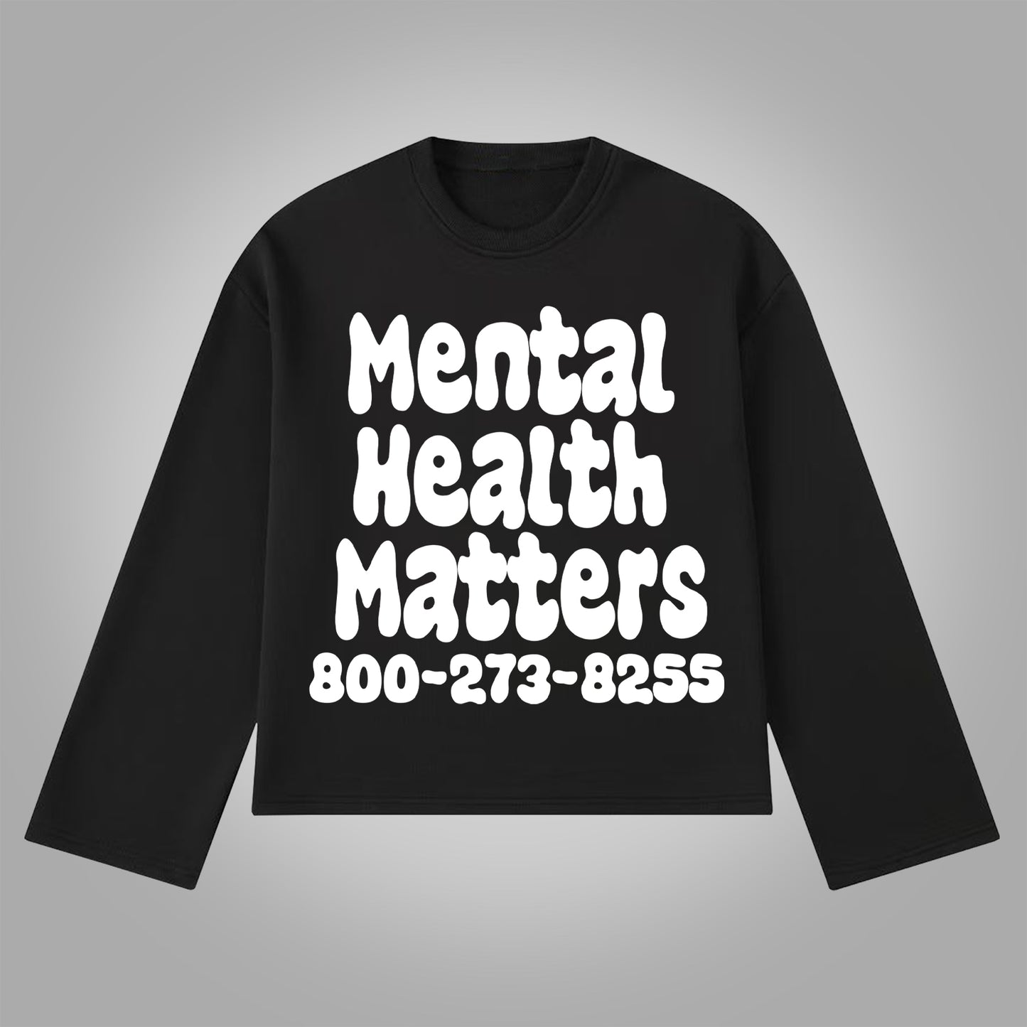 Vercoo Vintage Mental Health Matters Graphic Print Cotton Long Sleeve T-Shirt