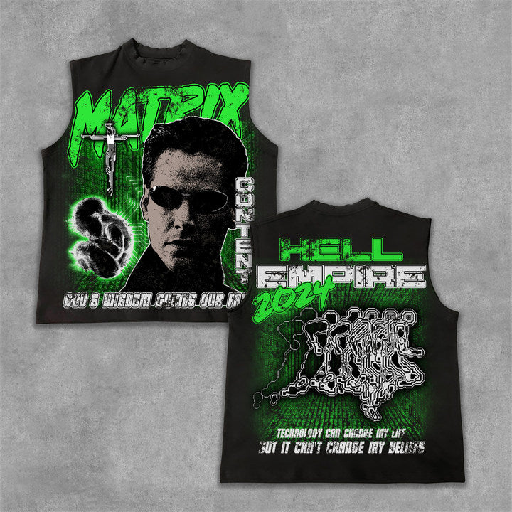 2024 The Matrix & Keanu - Old Vintage Graphic Cotton Sleeveless Vest