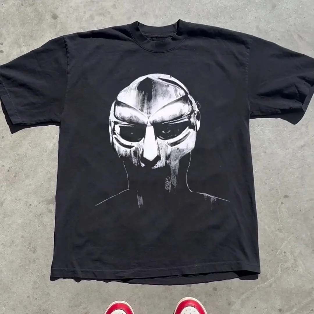 Vintage Mf Doom Graphics Printed Cotton T-Shirt