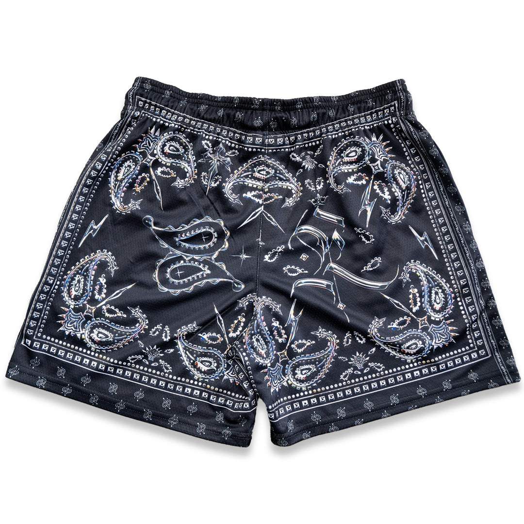 Chrome Bandana Fundamental Printing Casual Mesh Shorts