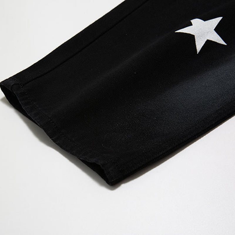 American Street Hip-Hop Five-Pointed Star Jeans