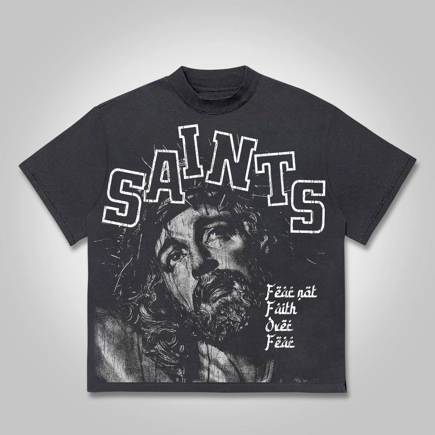 Vercoo Vintage Jesus Saints Faith Graphic T-shirt