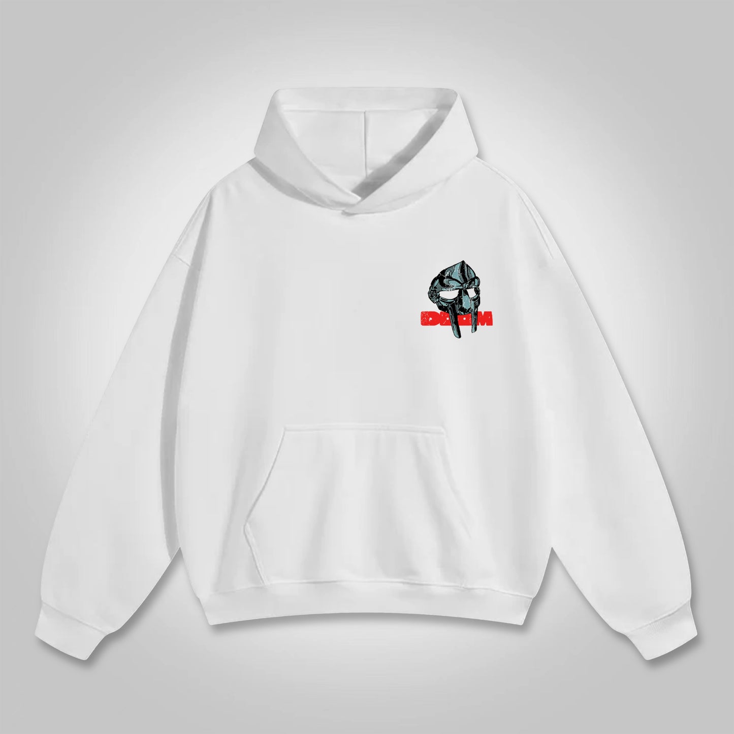 Vercoo Vintage The Illest Villain Mf Doom Graphic Pocket Hoodie