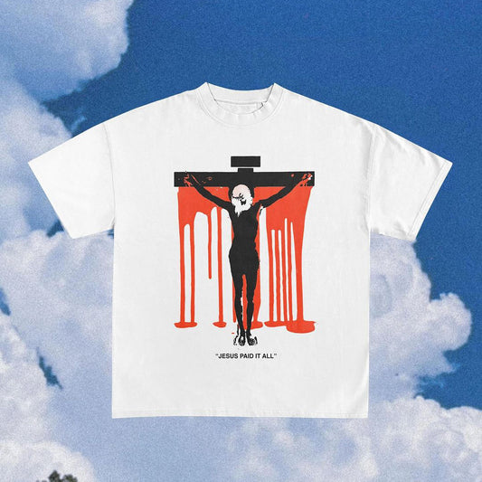 Vercoo Vintage Jesus Graphic Cotton Short Sleeve T-Shirt