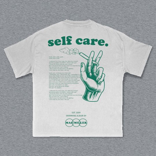 Vintage Self Care Graphic Cotton T-Shirt