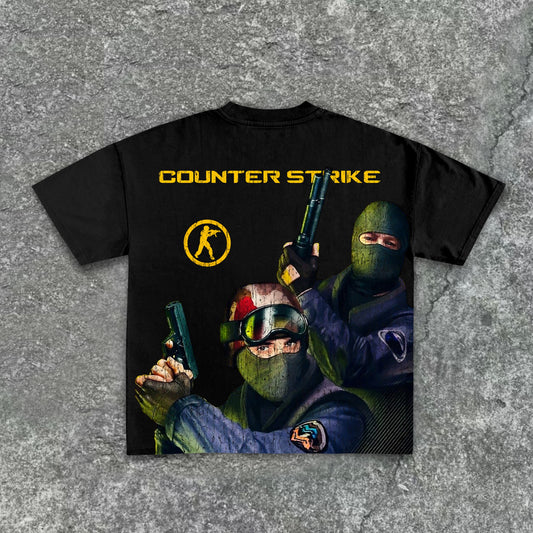 Counter Strike Old Vintage Graphic Print Cotton T-Shirt