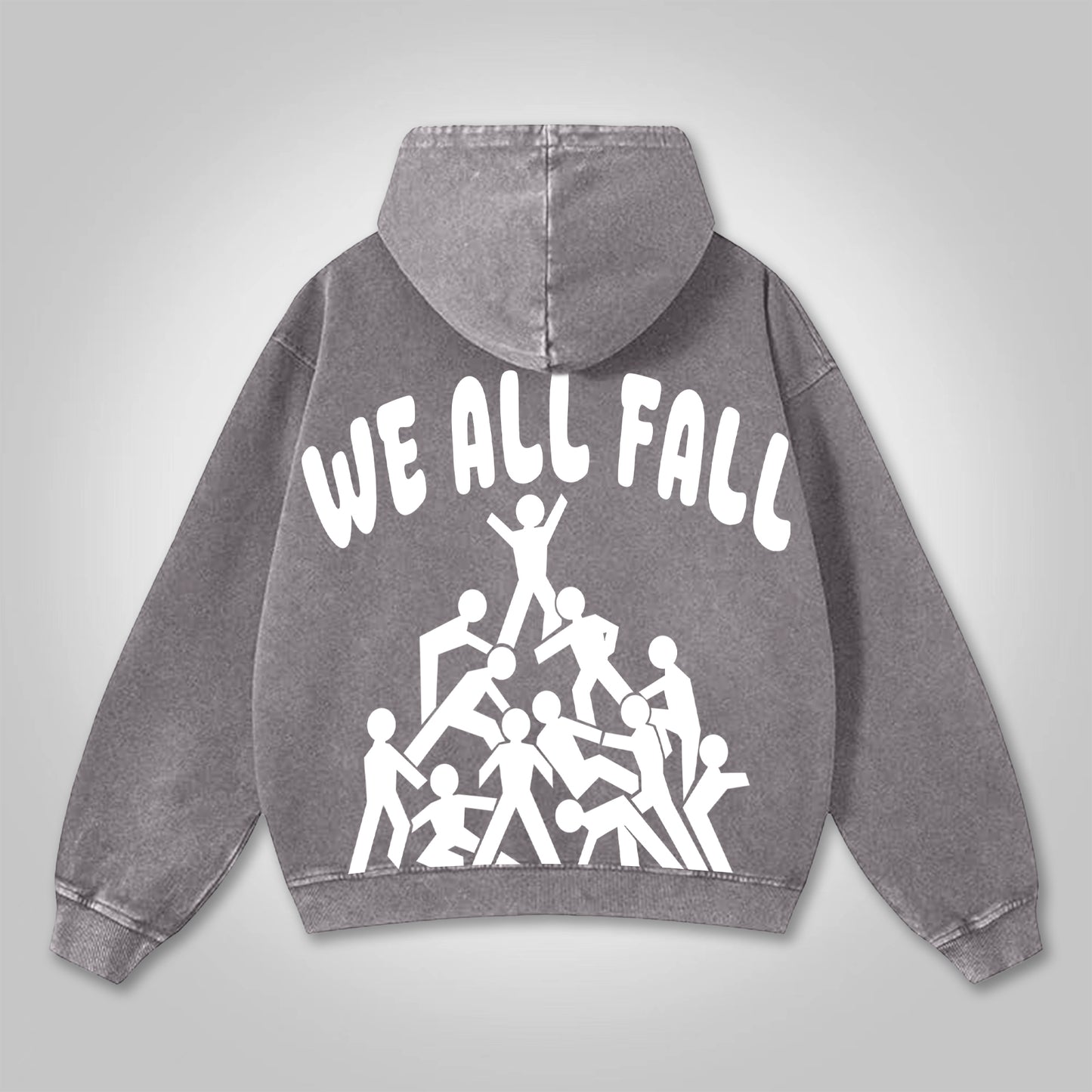 Vercoo We All Fall Desire Fallen Graphics Print Washed Hoodie