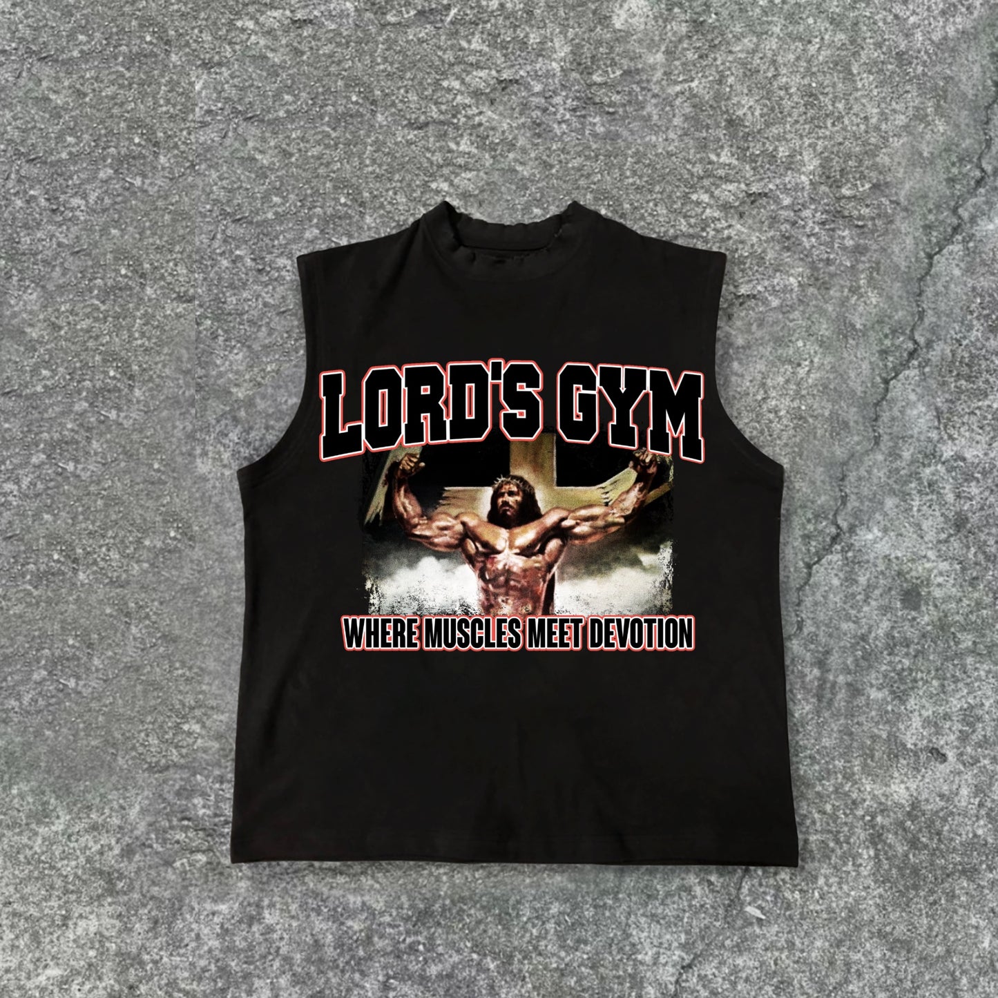 Jesus Lord's Gym Print Cotton Tank Top