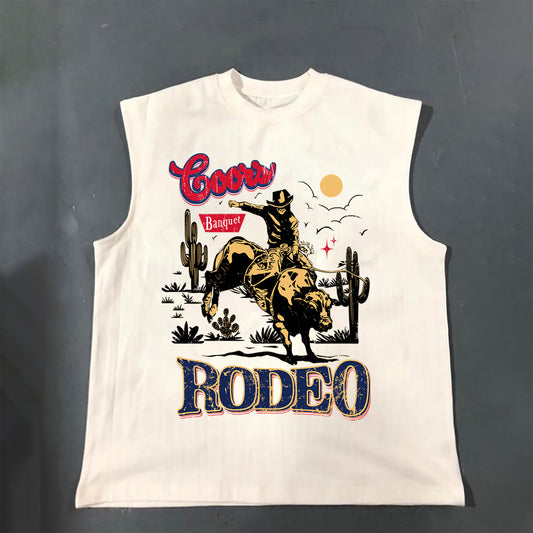 Coors Banquet Rodeo Classic Graphics Cotton Sleeveless Tank Top