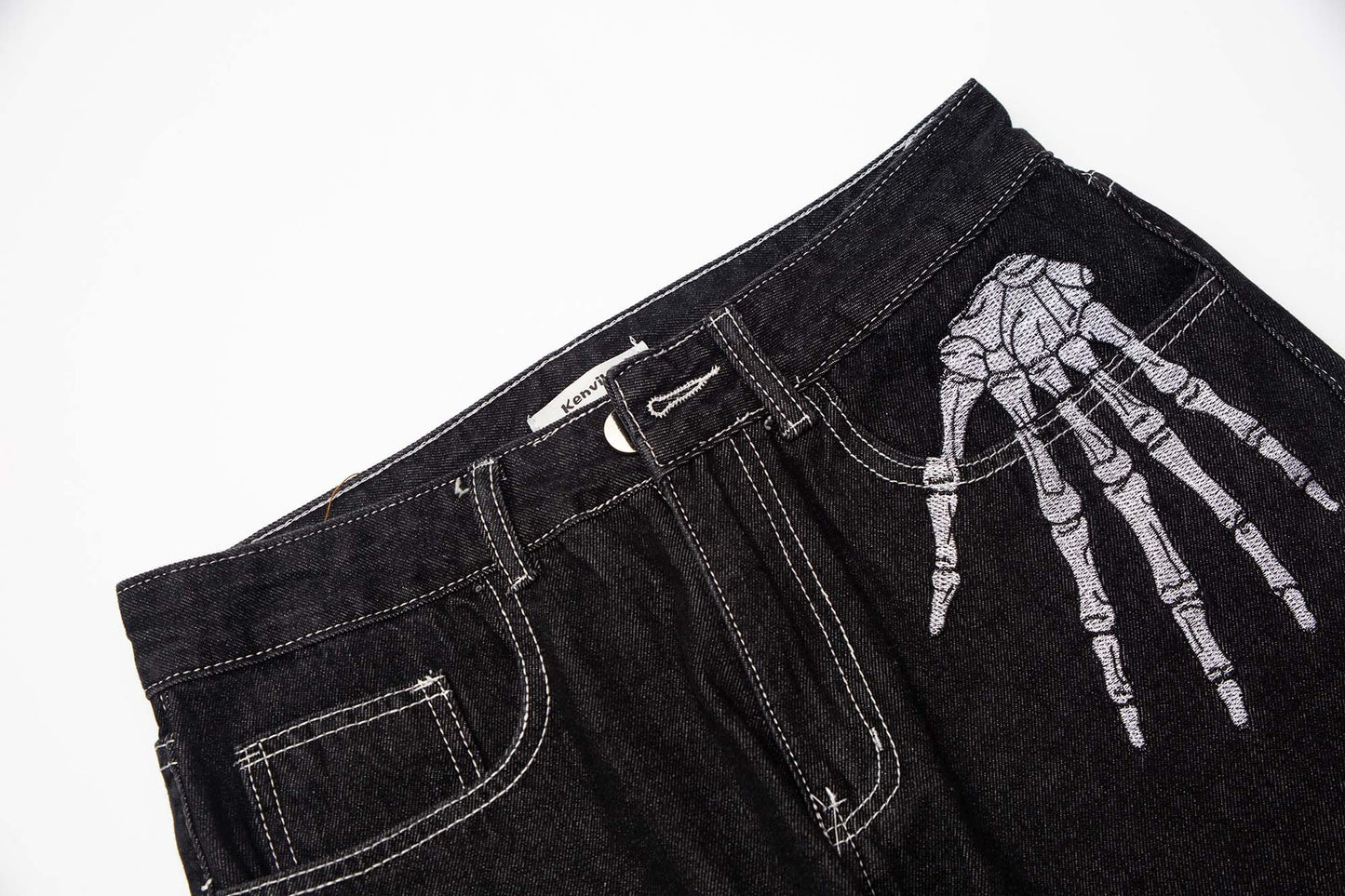 Men's Vintage Skull Graphic Loose Fit Jeans